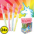 Decopatent Decopatent® Uitdeelcadeaus 24 STUKS Unicorn Bellenblaas Staaf 25CM - Traktatie Uitdeelcadeautjes voor kinderen - Klein Speelgoed