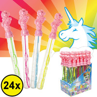 Decopatent Decopatent® Uitdeelcadeaus 24 STUKS Unicorn Bellenblaas Staaf 25CM - Traktatie Uitdeelcadeautjes voor kinderen - Klein Speelgoed