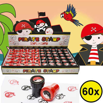 Decopatent Decopatent® Uitdeelcadeaus 60 STUKS Piraten Stempels - Traktatie Uitdeelcadeautjes voor kinderen - Speelgoed Traktaties