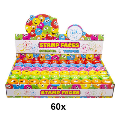 Decopatent Decopatent® Uitdeelcadeaus 60 STUKS Vrolijke Smiley Stempels - Traktatie Uitdeelcadeautjes voor kinderen - Speelgoed Traktaties