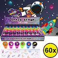 Decopatent Decopatent® Uitdeelcadeaus 60 STUKS Space / Ruimtevaart Stempels - Traktatie Uitdeelcadeautjes voor kinderen - Speelgoed Traktaties