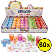 Decopatent Decopatent® Uitdeelcadeaus 60 STUKS Vrolijke Figuren Stempels - Traktatie Uitdeelcadeautjes voor kinderen - Speelgoed Traktaties