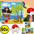 Decopatent Decopatent® Uitdeelcadeaus 50 STUKS Piraat / Piraten Puzzels - Traktatie Uitdeelcadeautjes voor kinderen - Speelgoed Traktaties