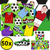 Decopatent Decopatent® Uitdeelcadeaus 50 STUKS Voetballers Puzzels - Traktatie Uitdeelcadeautjes voor kinderen - Speelgoed Traktaties