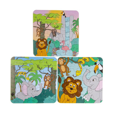 Decopatent Decopatent® Uitdeelcadeaus 50 STUKS Jungle Dieren Puzzels - Traktatie Uitdeelcadeautjes voor kinderen - Speelgoed Traktaties