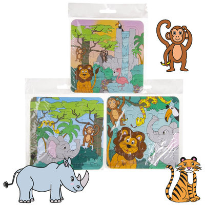 Decopatent Decopatent® Uitdeelcadeaus 50 STUKS Jungle Dieren Puzzels - Traktatie Uitdeelcadeautjes voor kinderen - Speelgoed Traktaties