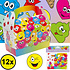 Decopatent Decopatent® Uitdeelcadeaus 12 STUKS Smiley Traktatie / Uitdeel Doosjes - Voor Traktatie Uitdeelcadeautjes voor kinderen - Menubox