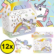 Decopatent Decopatent® Uitdeelcadeaus 12 STUKS Unicorn Traktatie / Uitdeel Doosjes - Voor Traktatie Uitdeelcadeautjes voor kinderen - Menubox