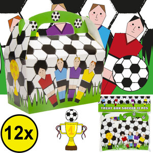 Decopatent Decopatent® Uitdeelcadeaus 12 STUKS Voetballers Traktatie / Uitdeel Doosjes - Voor Traktatie Uitdeelcadeautjes voor kinderen - Menubox