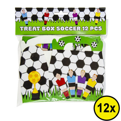 Decopatent Decopatent® Uitdeelcadeaus 12 STUKS Voetballers Traktatie / Uitdeel Doosjes - Voor Traktatie Uitdeelcadeautjes voor kinderen - Menubox