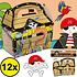 Decopatent Decopatent® Uitdeelcadeaus 12 STUKS Piraten Schatkist Traktatie / Uitdeel Doosjes - Voor Traktatie Uitdeelcadeautjes voor kinderen