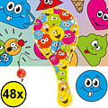 Decopatent Decopatent® Uitdeelcadeaus 48 STUKS Smiley Paddle Bat Bal Spel met Elastiek - Speelgoed Traktatie Uitdeelcadeautjes voor kinderen