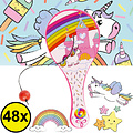 Decopatent Decopatent® Uitdeelcadeaus 48 STUKS Unicorn Paddle Bat Bal Spel met Elastiek - Speelgoed Traktatie Uitdeelcadeautjes voor kinderen