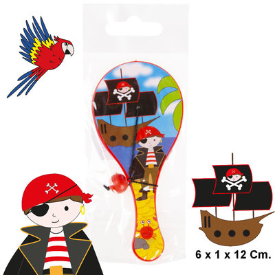 Decopatent Decopatent® Uitdeelcadeaus 48 STUKS Piraten Paddle Bat Bal Spel met Elastiek - Speelgoed Traktatie Uitdeelcadeautjes voor kinderen