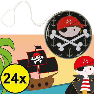 Decopatent Decopatent® Uitdeelcadeaus 24 STUKS Metalen Piraten Yoyo's - Jojo's Metaal - Traktatie Uitdeelcadeautjes voor kinderen - Speelgoed