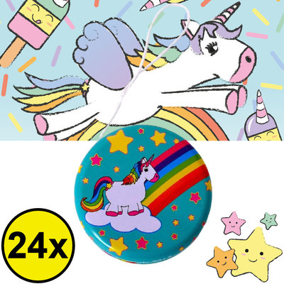 Decopatent Decopatent® Uitdeelcadeaus 24 STUKS Metalen Unicorn Yoyo's - Jojo's Metaal - Traktatie Uitdeelcadeautjes voor kinderen - Speelgoed