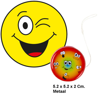 Decopatent Decopatent® Uitdeelcadeaus 24 STUKS Metalen Smiley Yoyo's - Jojo's Metaal - Traktatie Uitdeelcadeautjes voor kinderen - Speelgoed