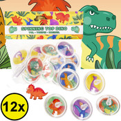 Decopatent Decopatent® Uitdeelcadeaus 12 STUKS Dinosaurus Tollen - Traktatie Uitdeelcadeautjes voor kinderen - Klein Speelgoed Traktaties tol