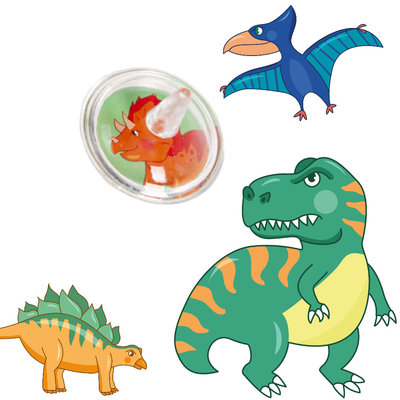 Decopatent Decopatent® Uitdeelcadeaus 12 STUKS Dinosaurus Tollen - Traktatie Uitdeelcadeautjes voor kinderen - Klein Speelgoed Traktaties tol