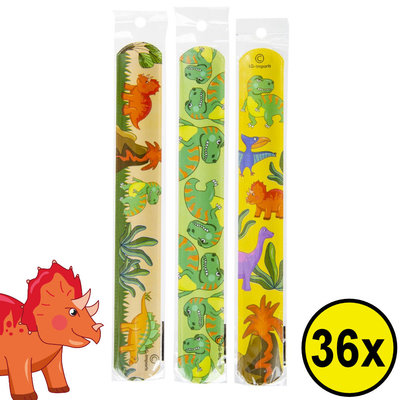 Decopatent Decopatent® Uitdeelcadeaus 36 STUKS Dinosaurus Klaparmbandjes - Traktatie Uitdeelcadeautjes voor kinderen - Speelgoed Traktaties