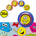 Decopatent Decopatent® Uitdeelcadeaus 36 STUKS Vrolijke Smiley Yoyo's - Jojo's - Traktatie Uitdeelcadeautjes voor kinderen - Speelgoed