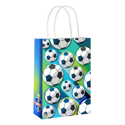 Henbrandt Decopatent® 24 STUKS Voetbal Traktatie Uitdeel papieren zakjes met handvat - Voetballers Traktatiezakjes voor uitdeelcadeautjes