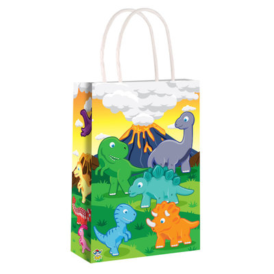 Henbrandt Decopatent® 24 STUKS Dinosaurus Traktatie Uitdeel papieren zakjes met handvat - Dino Traktatiezakjes voor uitdeelcadeautjes