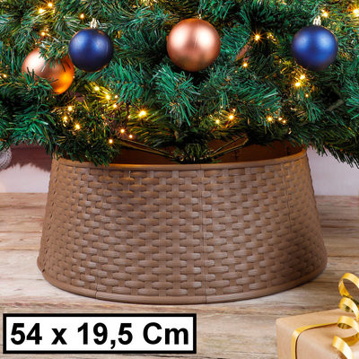 Decopatent Decopatent® Kerstboomrok - Kerstboomstandaard afdekking - Kerstboommand - Kerstboom voet afdekplaat Rond - Afm. Ø54 x 19.5 Cm.