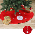 Decopatent Decopatent® Kerstboomkleed Rood met Kerstman - Kerstboomrok voor Kerstboom -  Kerstboom kleed Rond Ø 90 Cm.