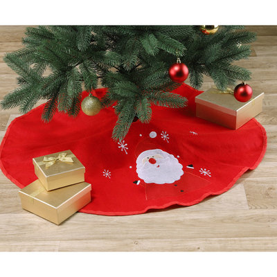 Decopatent Decopatent® Kerstboomkleed Rood met Kerstman - Kerstboomrok voor Kerstboom -  Kerstboom kleed Rond Ø 90 Cm.