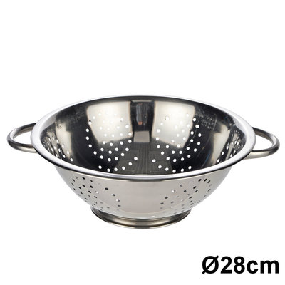 Decopatent Decopatent® Vergiet - Ø28 cm - Rvs Metalen Zeef - 2 Handvaten - Groente & fruit wassen / afspoelen - Pasta afgieten - Keukenzeef