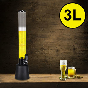 Decopatent Decopatent® Grote staande XL Biertap met Tap kraan - Drank dispenser - Bar butler - Biertoren - Limonadetap - Alcohol Tafeltap - 3 Liter