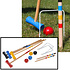 Decopatent Decopatent® Houten Familie Croquet Outdoor Speelset - Croquetspel Set voor 4 spelers - 17-delig