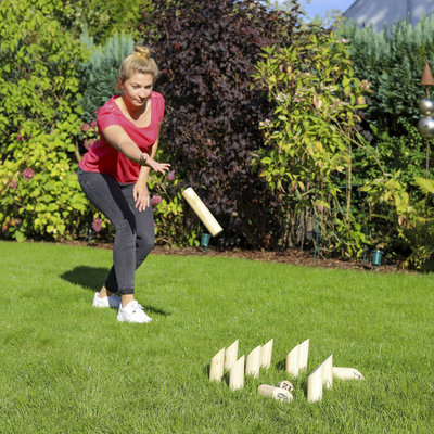 Decopatent Decopatent® Kubb werpspel - behendigheidsspel - Houten buitenspel - Scandinavisch werpspel van hout - 2 tot 4 Spelers