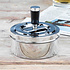 Decopatent Decopatent® Ronde Druk Tafel Asbak - Druk draai Asbak Voor Binnen - Rond Ø 11cm  - Draaiasbak - Tafelasbak Metaal - 11 x 11 x 10 Cm.