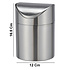 Decopatent Decopatent® Tafel Afvalemmer met kanteldeksel - Rond - Metaal - Keuken - Tafelafvalbakje - Tafel prullenbak 1 Liter - Ø12 x 16.5 Cm.