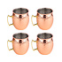 Decopatent Decopatent® 4 STUKS Moscow Mule beker - Set van 4 stuks - Koperen bekers - 500 ml - Cocktailbeker   - Mok voor Moscow Mule en cocktails - RVS