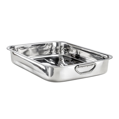 Decopatent Decopatent® Braadslede  - Inhoud: 4.2 Liter - Edelstaal - Ovenschaal - Braadpan - Braadslee Voor Ovengerechten - Afm 37 x 28 x 8 Cm - Zilver