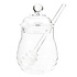 Decopatent Decopatent® Honingpot met Honing Lepel -  Honing pot van Glas - Inhoud: 270 ML  - Honingpot met Lepel - Afm. 7.2 x 7.2 x 13.7 Cm