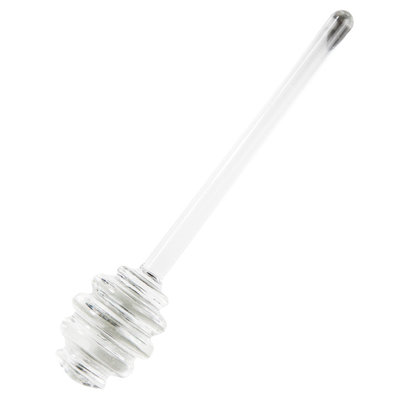 Decopatent Decopatent® Honingpot met Honing Lepel -  Honing pot van Glas - Inhoud: 270 ML  - Honingpot met Lepel - Afm. 7.2 x 7.2 x 13.7 Cm