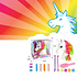 Decopatent Decopatent® Speelgoed Unicorn Kaphoofd - Sminkpop voor Kinderen - Pop - Eenhoorn - Schminkpop voor Meisjes - Opmaakpop / Kapkop met haar accessoires