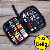 Decopatent Decopatent® Naaiset - 103 Delig - Complete naai set - naaibox - Naaiset voor onderweg of op Reis - In Opberg Etui