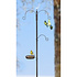 Decopatent Decopatent® Vogelvoerstation - Met 3 Vetbol haken en Voederbakje - RVS - Vogelvoer voor Buitenvogels - Staand Vogelvoederhuis op paal