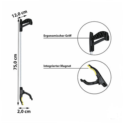 Decopatent Decopatent® Afvalgrijper met Magneet - Grijper voor Afval & Zwerfvuil - Grijpers voor Ouderen en Invaliden - Grijptang - Grijpstok - Grijparm
