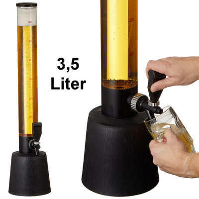 Decopatent Decopatent® Grote staande XL Biertap met Tap kraan - Drank dispenser - Bar butler - Biertoren - Limonadetap - Alcohol Tafeltap - 3.5 Liter