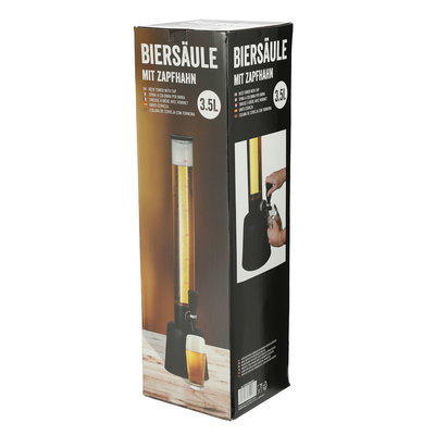 Decopatent Decopatent® Grote staande XL Biertap met Tap kraan - Drank dispenser - Bar butler - Biertoren - Limonadetap - Alcohol Tafeltap - 3.5 Liter