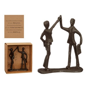 Decopatent Decopatent® Beeld Sculptuur Samenwerking - Samenwerken - Sculptuur van Metaal - Design Sculpturen - Moments of Life - In Giftbox