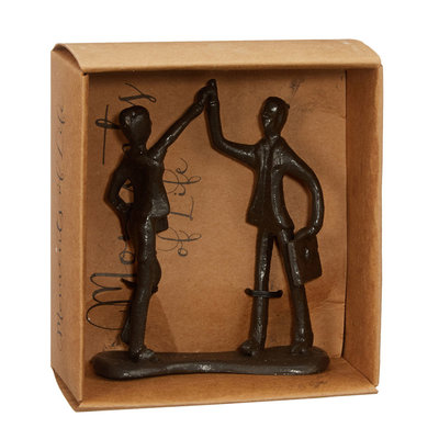 Decopatent Decopatent® Beeld Sculptuur Samenwerking - Samenwerken - Sculptuur van Metaal - Design Sculpturen - Moments of Life - In Giftbox