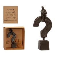 Decopatent Decopatent® Beeld Sculptuur Denken - Think - Vraagteken - Sculptuur van Metaal - Design Sculpturen - Moments of Life - In Giftbox