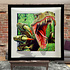 Decopatent Decopatent® 3D Dinosaurus Schilderij - Wanddecoratie - Dino - Woonkamer - Kinderkamer - 3D Schilderij - 42 x 42 x 2 Cm.